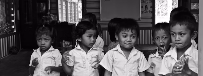 A group of children learning together